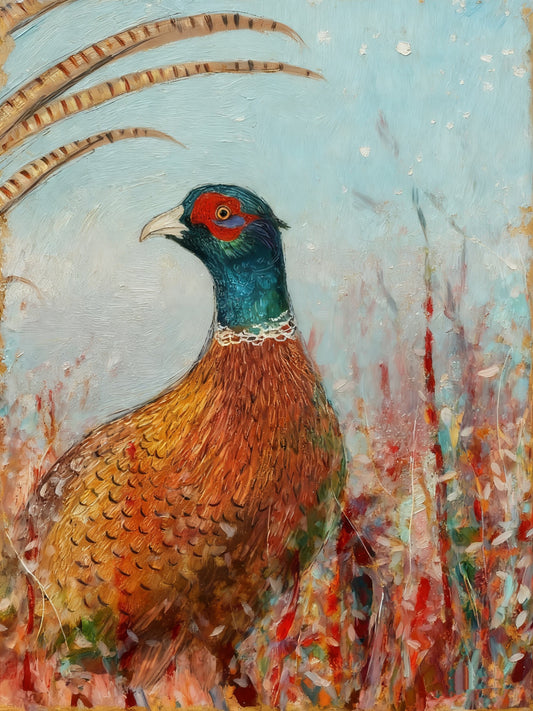 Pheasant in the Wildflowers