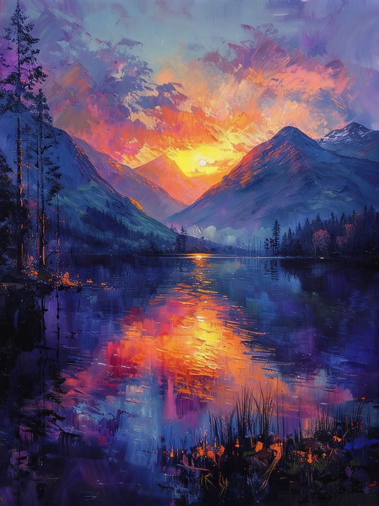 Mountain Sunset Lake