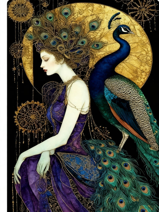 Lady and Peacock