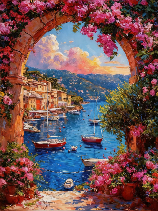 Floral Arch by the Harbor