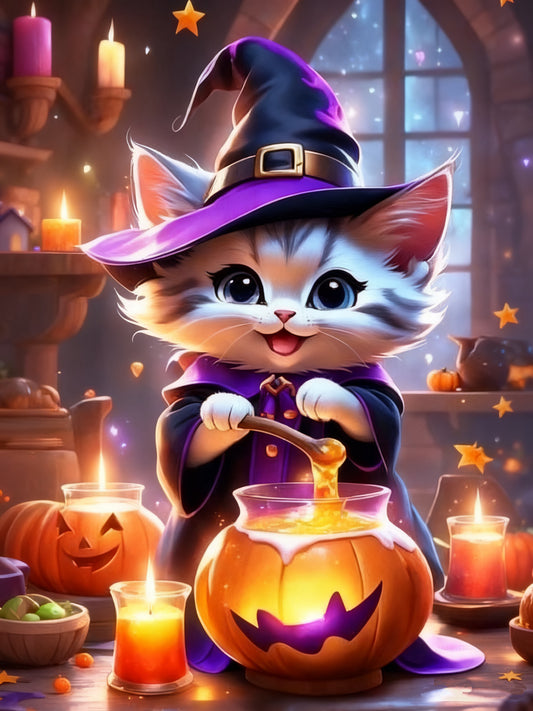 Cute Witch Cat