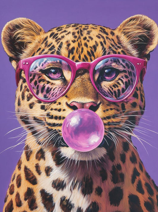 Leopard Blowing Bubbles