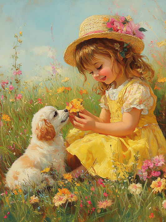 Little girl with Dog