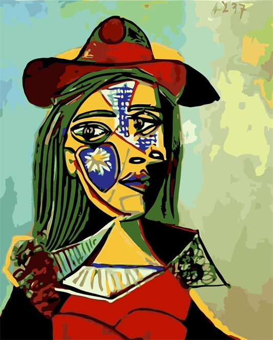 Picasso Woman in Hat and Fur Collar